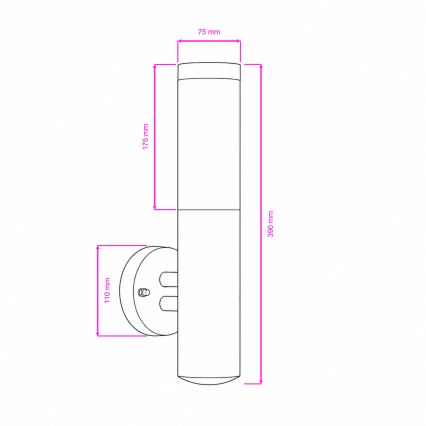 BRILAGI - LED vonkajšie nástenné svietidlo ELIA 1xE27/7W/230V 4000K IP44 matný chróm