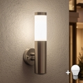 BRILAGI - LED vonkajšie nástenné svietidlo ELIA 1xE27/7W/230V 4000K IP44 matný chróm