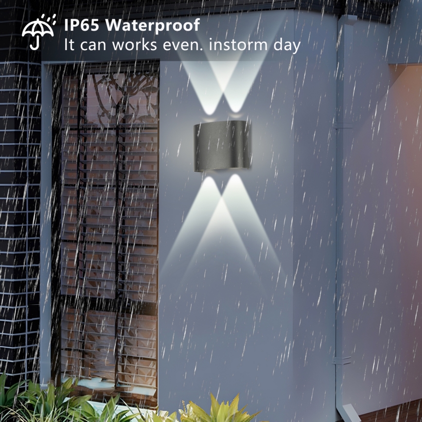 Brilagi - LED vonkajšie nástenné svietidlo FLAREBOX LED/4W/230V antracit IP65