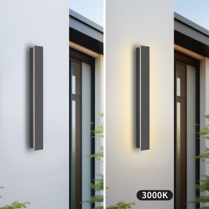 Brilagi - Vonkajšie nástenné LED svietidlo LINEAR, 12 W, 230 V, 3000 K, IP65, 50 cm, antracit