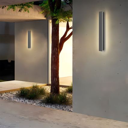 Brilagi - Vonkajšie nástenné LED svietidlo LINEAR, 12 W, 230 V, 3000 K, IP65, 50 cm, antracit