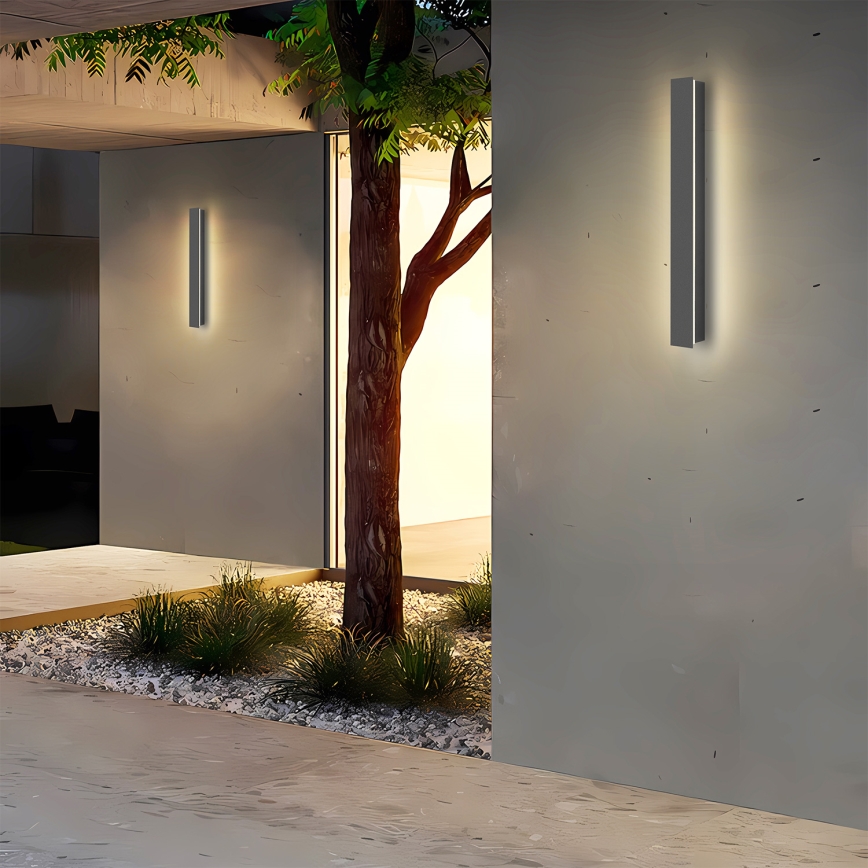 Brilagi - Vonkajšie nástenné LED svietidlo LINEAR, 12 W, 230 V, 3000 K, IP65, 50 cm, antracit