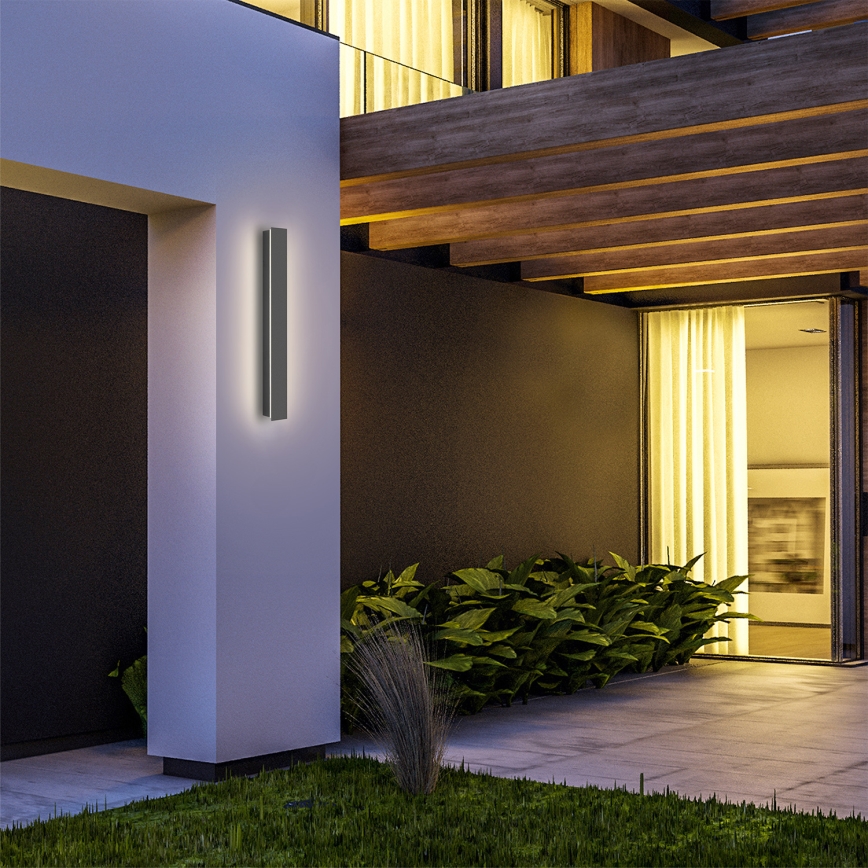 Brilagi - Vonkajšie nástenné LED svietidlo LINEAR, 12 W, 230 V, 3000 K, IP65, 50 cm, antracit