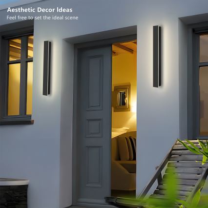 Brilagi - LED vonkajšie nástenné svietidlo LINEAR LED/12W/230V 3000K IP65 50 cm čierne
