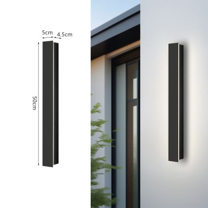 Brilagi - LED vonkajšie nástenné svietidlo LINEAR LED/12W/230V 3000K IP65 50 cm čierne