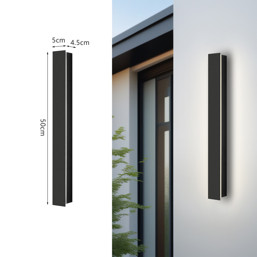Brilagi - LED vonkajšie nástenné svietidlo LINEAR LED/12W/230V 3000K IP65 50 cm čierne