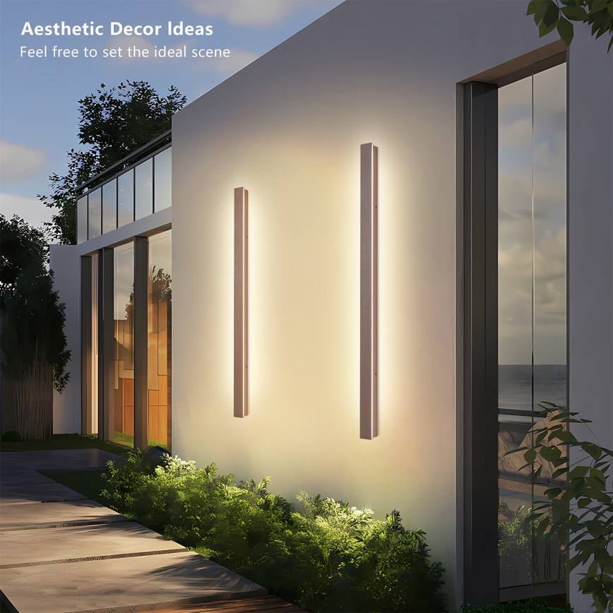 Brilagi - LED vonkajšie nástenné svietidlo LINEAR LED/22W/230V 3000K IP65 100 cm hnedé CRI 90