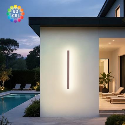 Brilagi - LED vonkajšie nástenné svietidlo LINEAR LED/22W/230V 3000K IP65 100 cm hnedé CRI 90