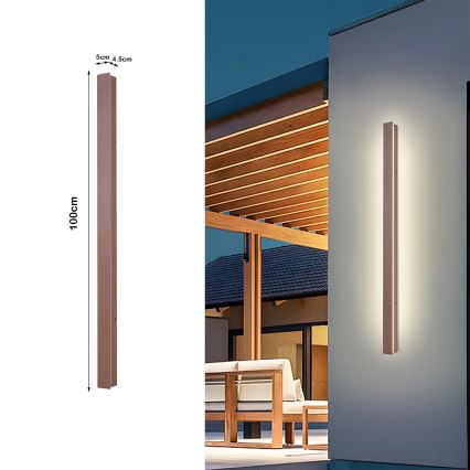 Brilagi - LED vonkajšie nástenné svietidlo LINEAR LED/22W/230V 3000K IP65 100 cm hnedé CRI 90