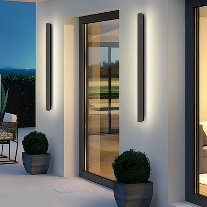 Brilagi - LED vonkajšie nástenné svietidlo LINEAR LED/22W/230V 3000K IP65 100 cm čierne