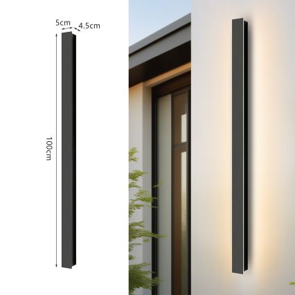 Brilagi - LED vonkajšie nástenné svietidlo LINEAR LED/22W/230V 3000K IP65 100 cm čierne