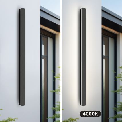 Brilagi - LINEAR vonkajšie nástenné LED svietidlo 22W/230V 4000K IP65 100 cm čierna
