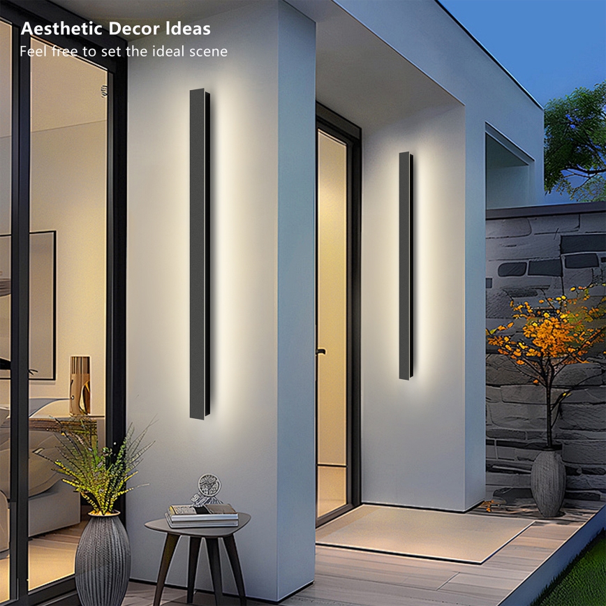 Brilagi - LED vonkajšie nástenné svietidlo LINEAR LED/22W/230V 4000K IP65 100 cm čierna CRI 90