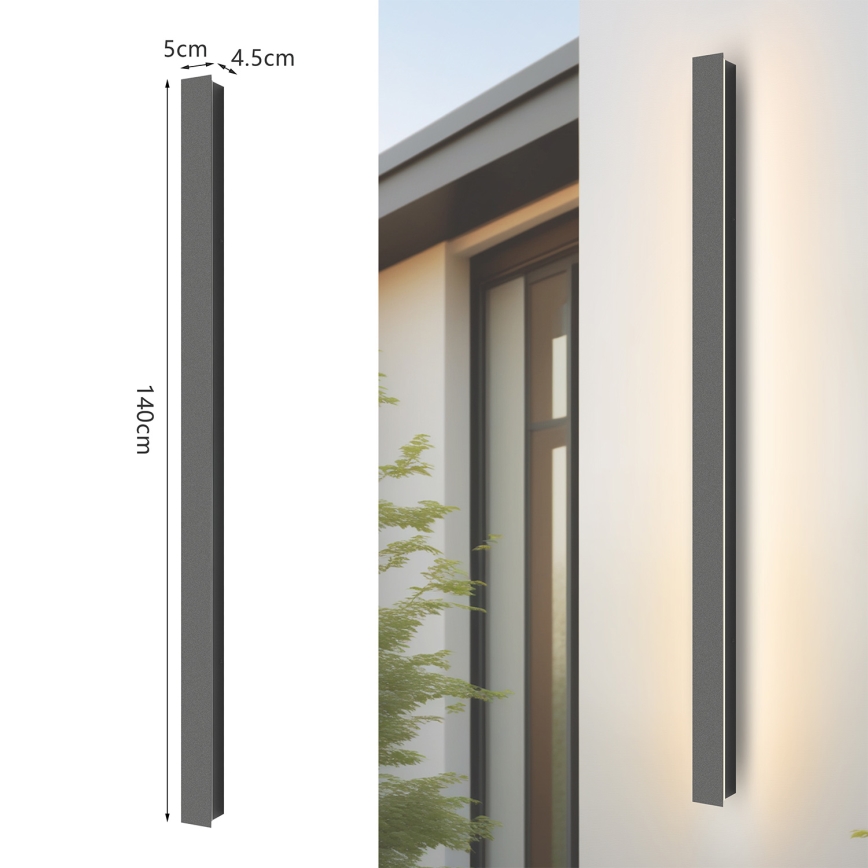 Brilagi - LED Vonkajšie nástenné svietidlo LINEAR LED/32W/230V 4000K IP65 140 cm antracit