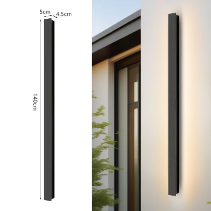 Brilagi - LED Vonkajšie nástenné svietidlo LINEAR LED/32W/230V 4000K IP65 140 cm čierne
