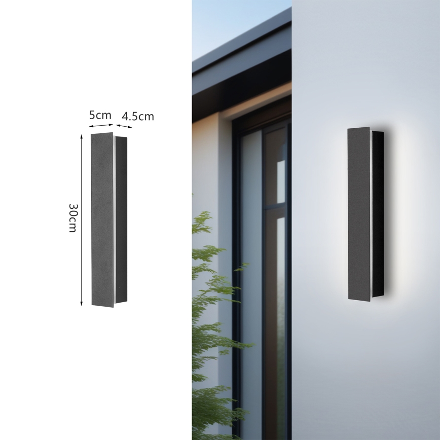 Brilagi - LED vonkajšie nástenné svietidlo LINEAR LED/8W/230V 4000K IP65 30 cm antracit