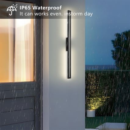 Brilagi - LED Vonkajšie nástenné svietidlo LINEO LED/24W/230V 3000K IP65 100 cm čierna CRI 90