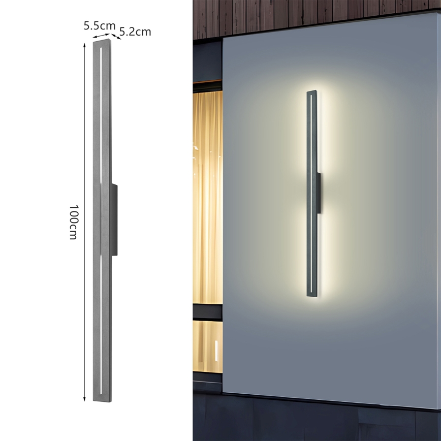 Brilagi - LED vonkajšie nástenné svietidlo LINEO LED/24W/230V 4000K IP65 100 cm antracit