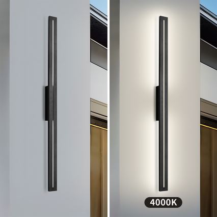 Brilagi - LED vonkajšie nástenné svietidlo LINEO LED/24W/230V 4000K IP65 100 cm čierna CRI 90