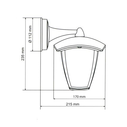 Brilagi - LED Vonkajšie nástenné svietidlo LUNA 1xE27/60W/230V IP44
