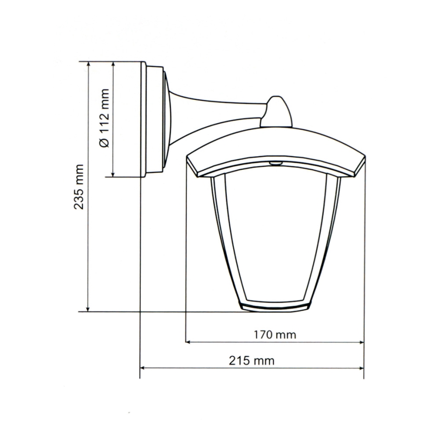 Brilagi - LED Vonkajšie nástenné svietidlo LUNA 1xE27/60W/230V IP44
