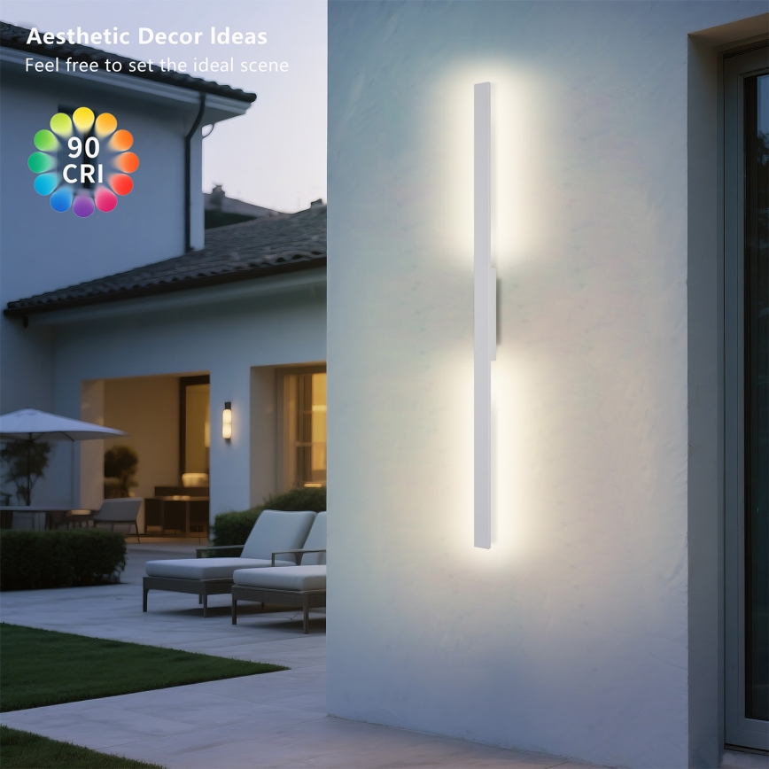 Brilagi - LED vonkajšie nástenné svietidlo LUNA LED/24W/230V 3000K IP65 100 cm biela CRI 90
