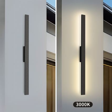 Brilagi - LED vonkajšie nástenné svietidlo LUNA LED/24W/230V 3000K IP65 100 cm čierne CRI 90