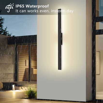Brilagi - LED vonkajšie nástenné svietidlo LUNA LED/24W/230V 3000K IP65 100 cm čierne CRI 90