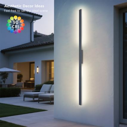 Brilagi - LED vonkajšie nástenné svietidlo LUNA LED/30W/230V 3000K IP65 150 cm antracit CRI 90