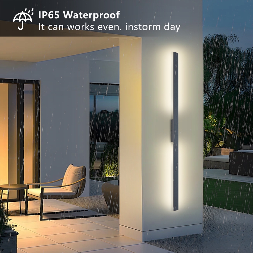 Brilagi - LED vonkajšie nástenné svietidlo LUNA LED/30W/230V 3000K IP65 150 cm antracit CRI 90