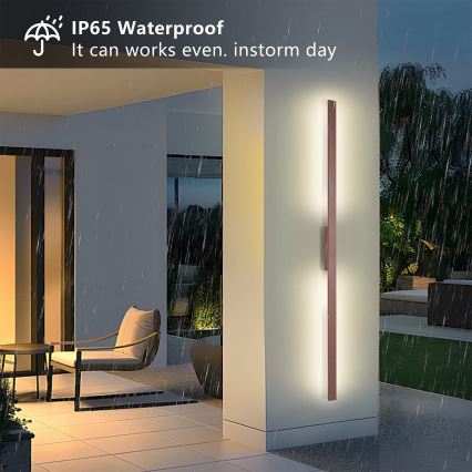 Brilagi - LED vonkajšie nástenné svietidlo LUNA LED/30W/230V 3000K IP65 150 cm hnedé CRI 90