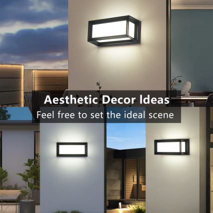 Brilagi - LED vonkajšie nástenné svietidlo PARKER LED/12W/230V 3000/4500/6000K čierne IP44