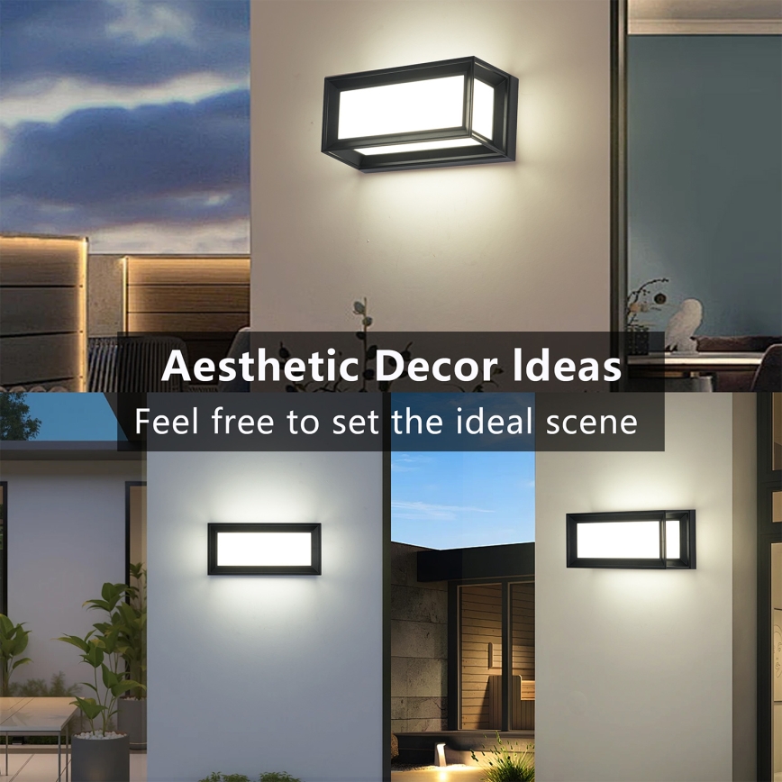 Brilagi - LED vonkajšie nástenné svietidlo PARKER LED/12W/230V 3000/4500/6000K čierne IP44