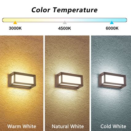 Brilagi - LED vonkajšie nástenné svietidlo PARKER LED/12W/230V 3000/4500/6000K hnedé IP44