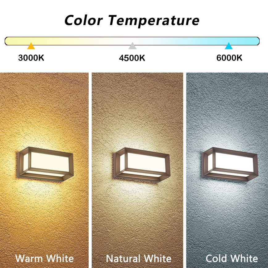 Brilagi - LED vonkajšie nástenné svietidlo PARKER LED/12W/230V 3000/4500/6000K hnedé IP44