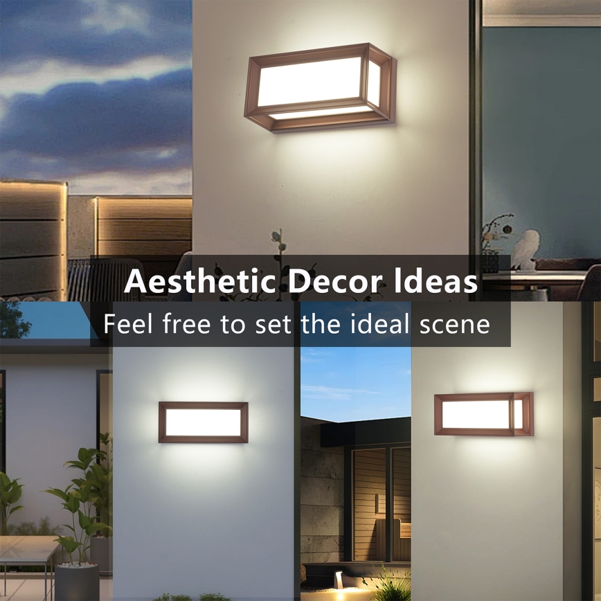 Brilagi - LED vonkajšie nástenné svietidlo PARKER LED/12W/230V 3000/4500/6000K hnedé IP44