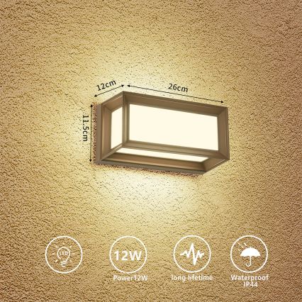 Brilagi - LED vonkajšie nástenné svietidlo PARKER LED/12W/230V hnedé IP44