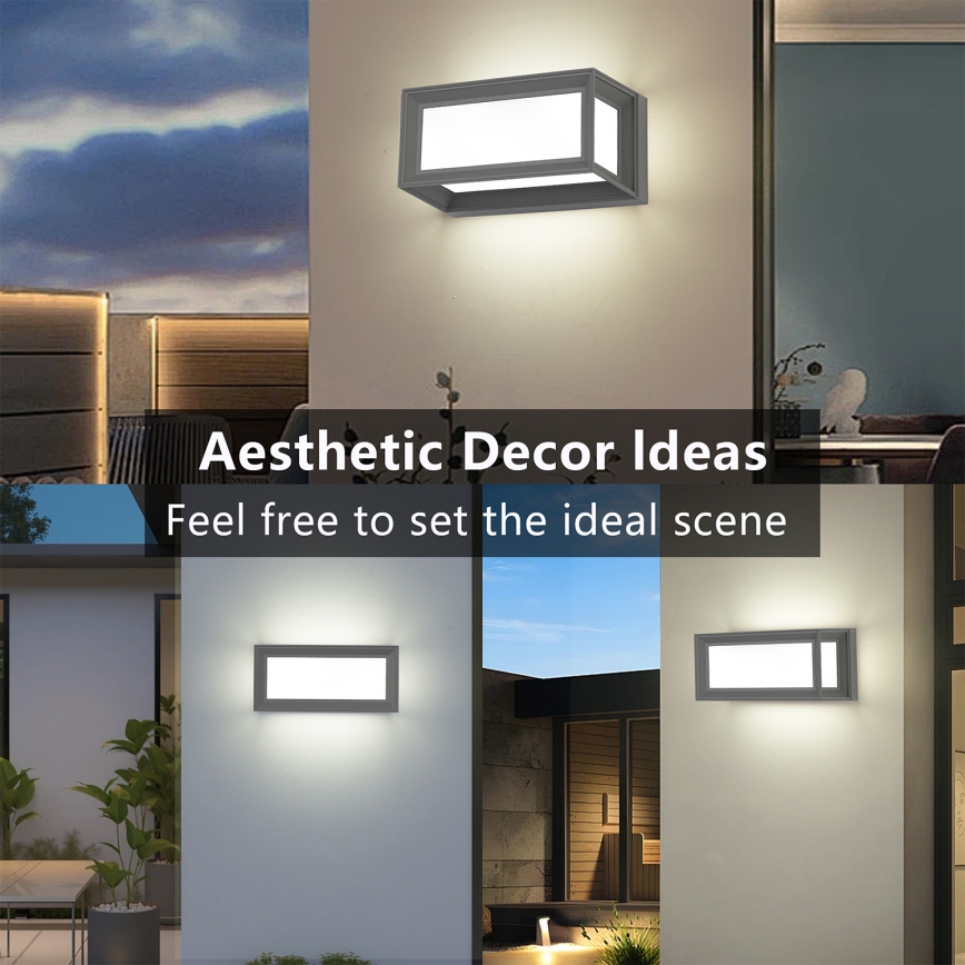 Brilagi - LED vonkajšie nástenné svietidlo PARKER LED/12W/230V sivá IP44