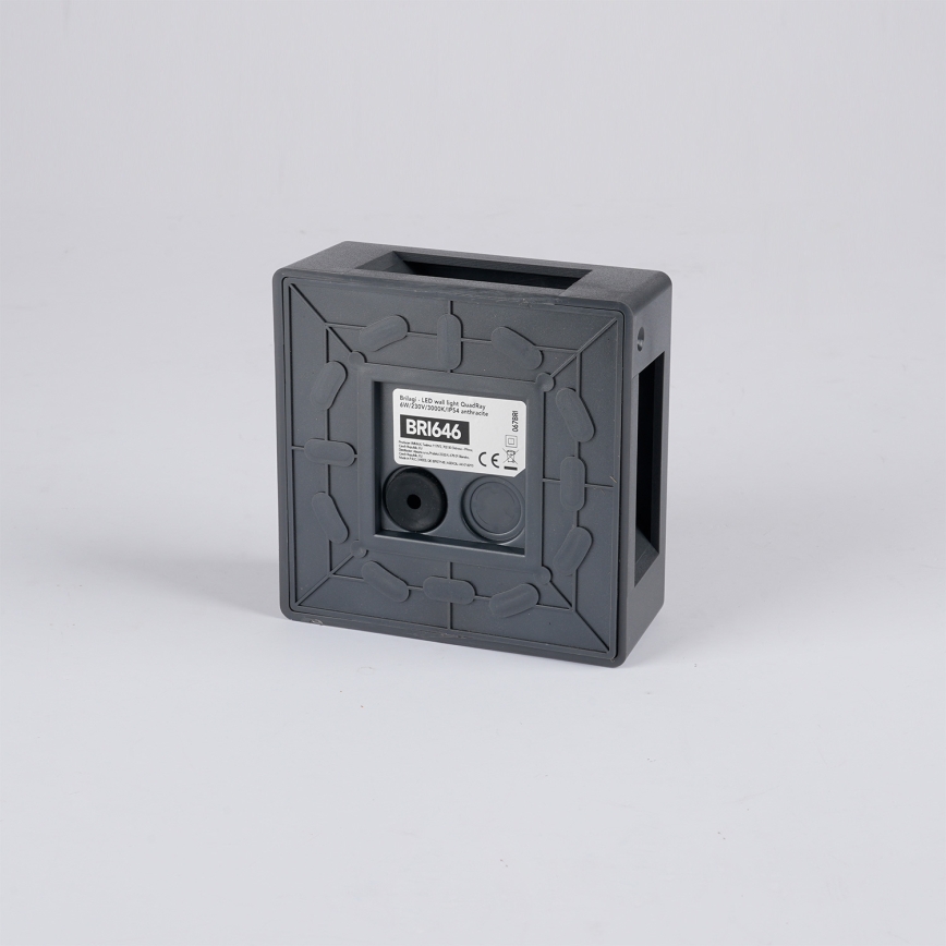 Brilagi - LED vonkajšie nástenné svietidlo QUADRAY LED/6W/230V antracit IP54