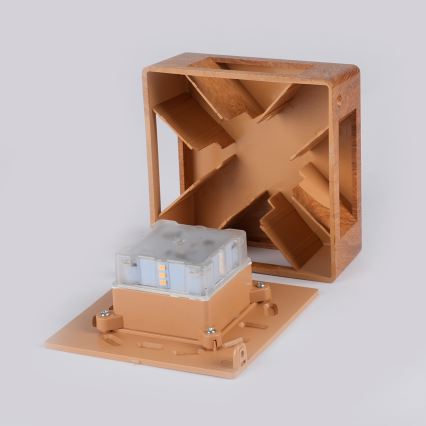 Brilagi - LED vonkajšie nástenné svietidlo QUADRAY LED/6W/230V v dekore dreva IP54