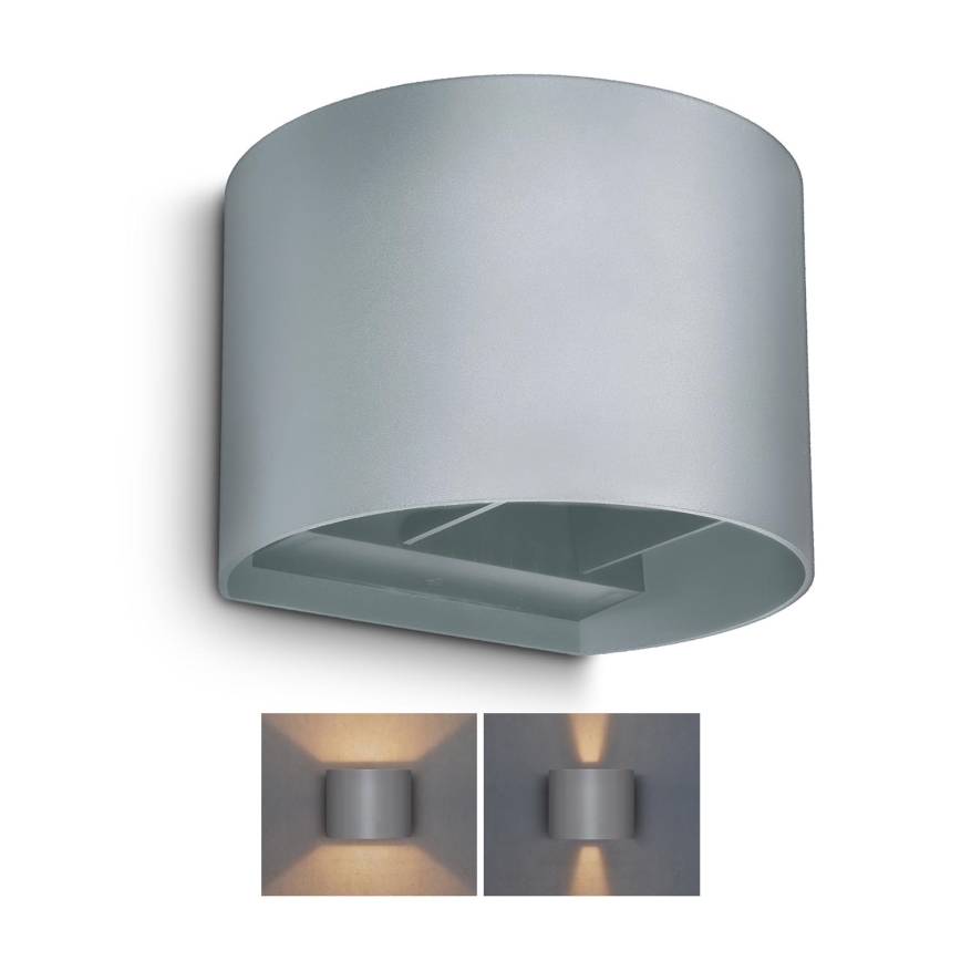 Brilagi - LED Vonkajšie nástenné svietidlo RONDO LED/6W/230V šedá IP54