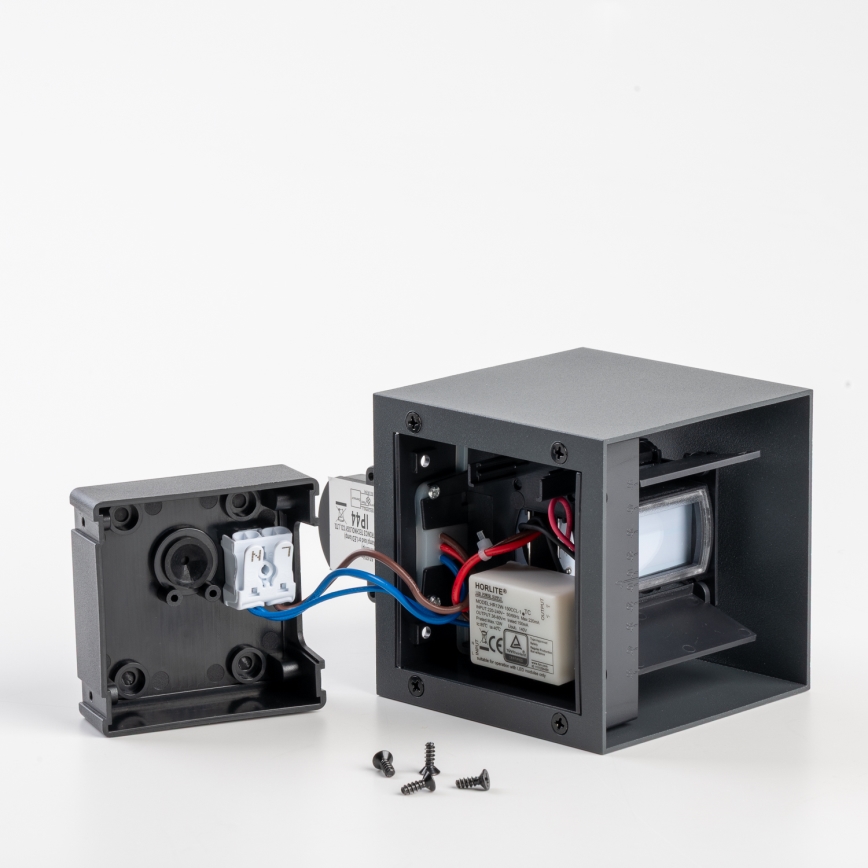 BRILAGI - LED vonkajšie nástenné svietidlo so senzorom CUBE LED/6W/230V antracit IP65