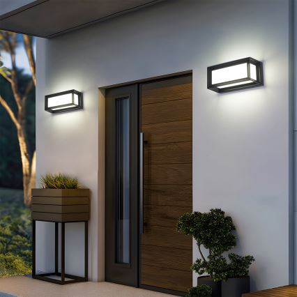 Brilagi - LED vonkajšie nástenné svietidlo so senzorom PARKER LED/12W/230V čierne IP44