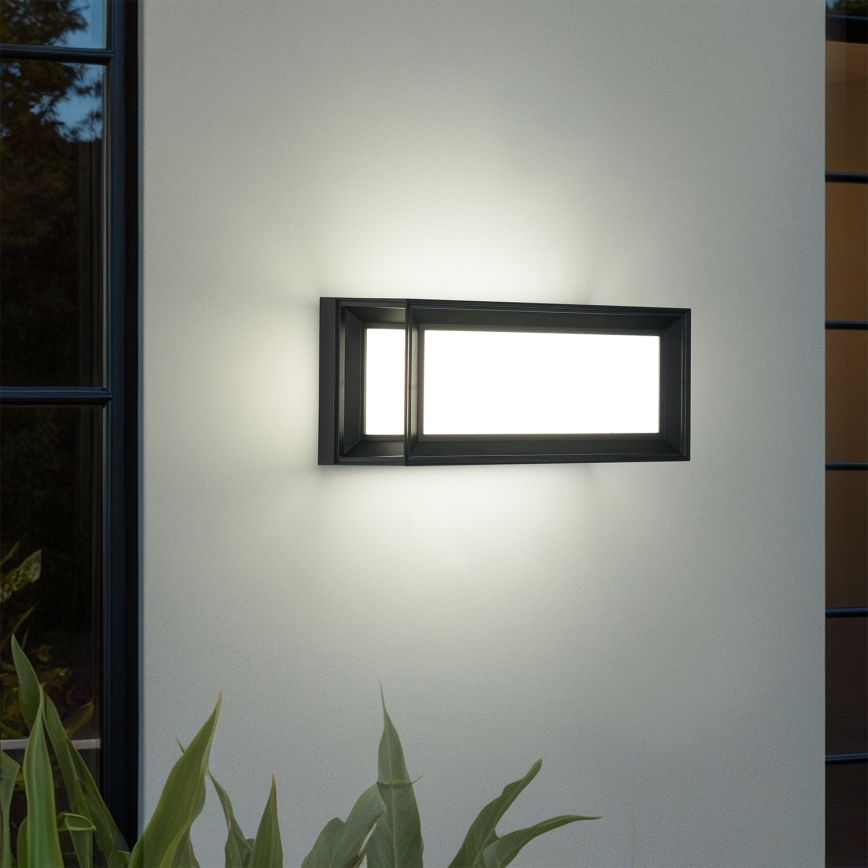 Brilagi - LED vonkajšie nástenné svietidlo so senzorom PARKER LED/12W/230V čierne IP44