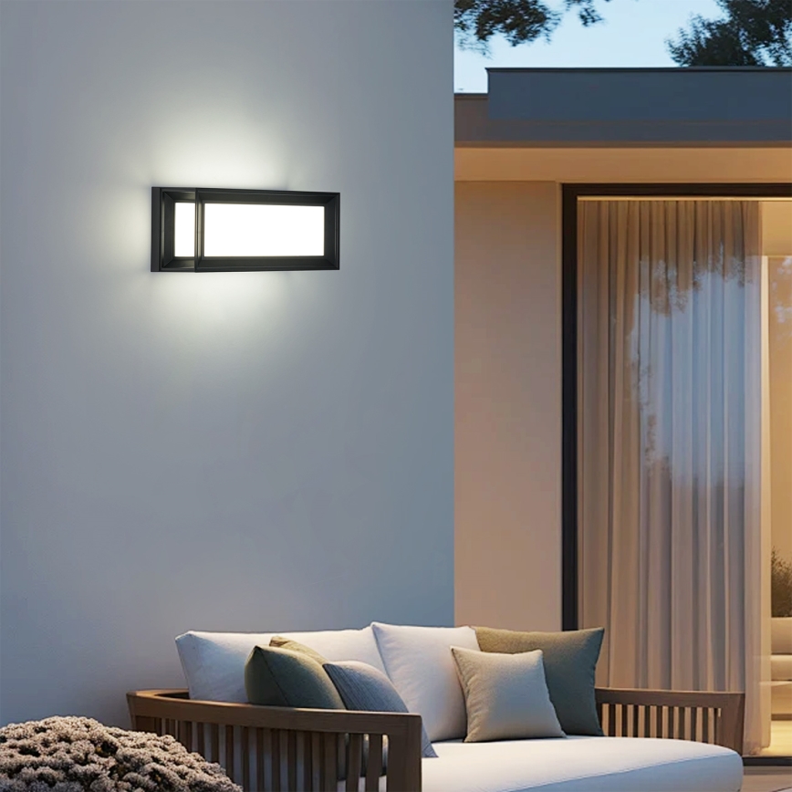 Brilagi - LED vonkajšie nástenné svietidlo so senzorom PARKER LED/12W/230V čierne IP44