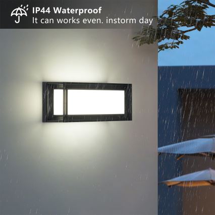 Brilagi - LED vonkajšie nástenné svietidlo so senzorom PARKER LED/12W/230V čierne IP44
