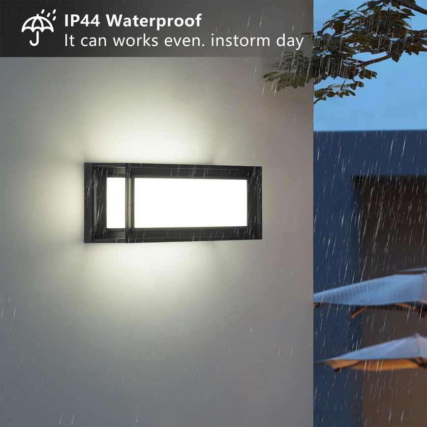 Brilagi - LED vonkajšie nástenné svietidlo so senzorom PARKER LED/12W/230V čierne IP44