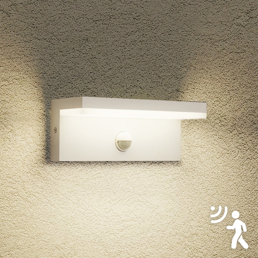 Brilagi - LED vonkajšie nástenné svietidlo s pohybovým senzorom TESSI LED/10W/230V biela IP54