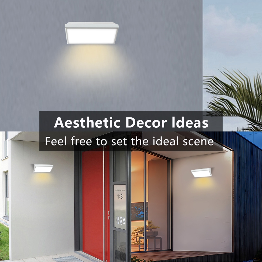 Brilagi - LED vonkajšie nástenné svietidlo so senzorom TRIANGLE LED/20W/230V biela IP65