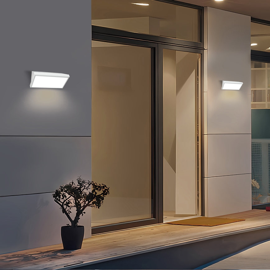 Brilagi - LED vonkajšie nástenné svietidlo so senzorom TRIANGLE LED/20W/230V biela IP65